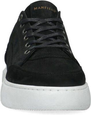 Manfield nubuck sneakers zwart