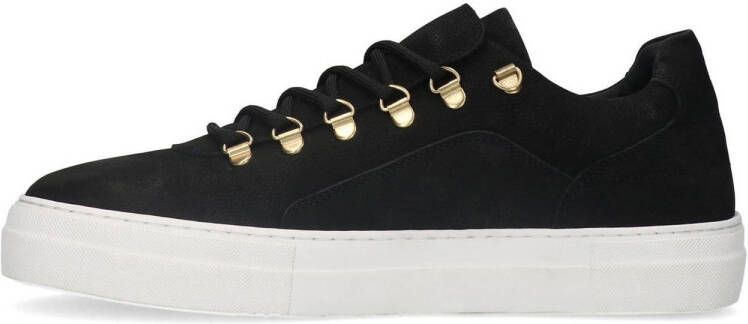 Manfield nubuck sneakers zwart