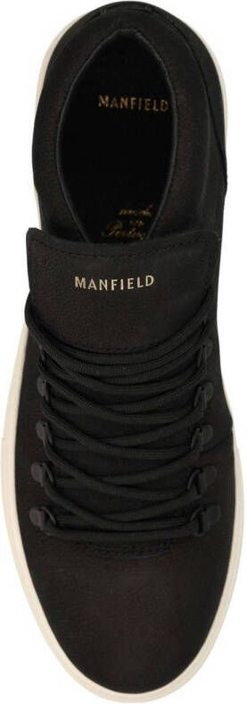 Manfield nubuck sneakers zwart