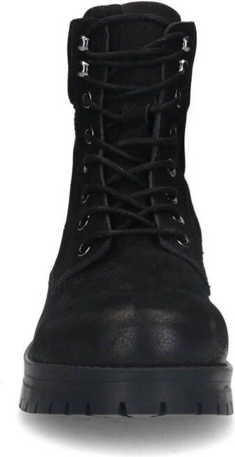 Manfield Heren Zwarte nubuck veterboots