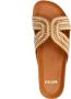 Manfield Dames Beige raffia slippers met glittersteentjes - Thumbnail 4