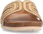 Manfield Dames Beige raffia slippers met glittersteentjes - Thumbnail 5
