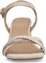 Manfield Dames Beige sandalen met hak met strass detail - Thumbnail 5