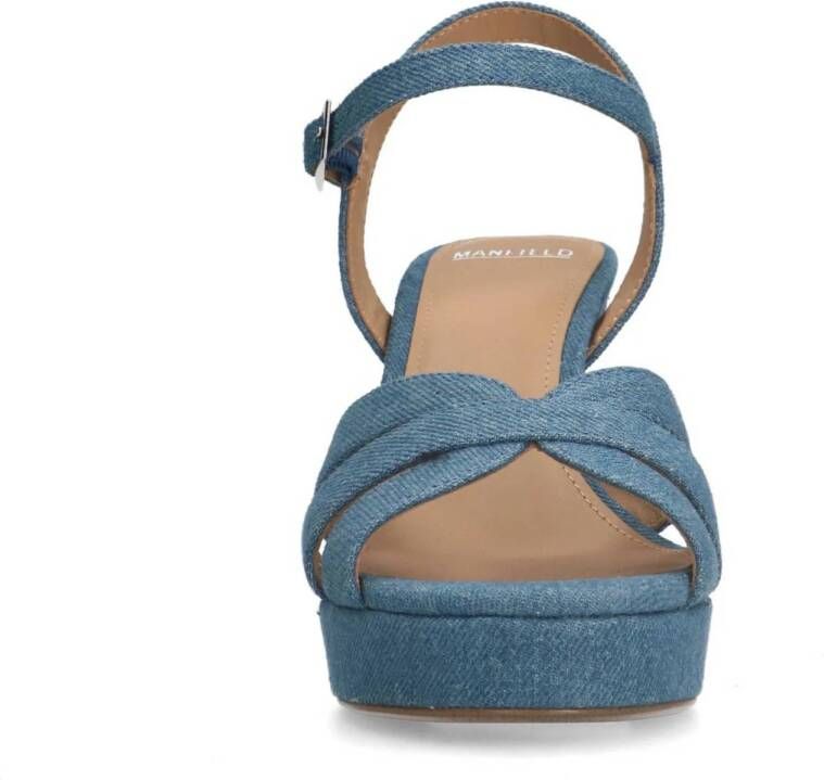 Manfield sandalettes denim blauw