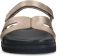 Manfield Dames Gouden leren slippers met bandje - Thumbnail 5