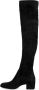 Manfield Dames Zwarte suèdine overknee laarzen - Thumbnail 3