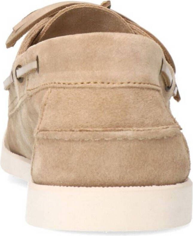 Manfield suède bootschoenen beige