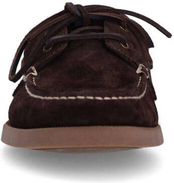 Manfield suède bootschoenen donkerbruin