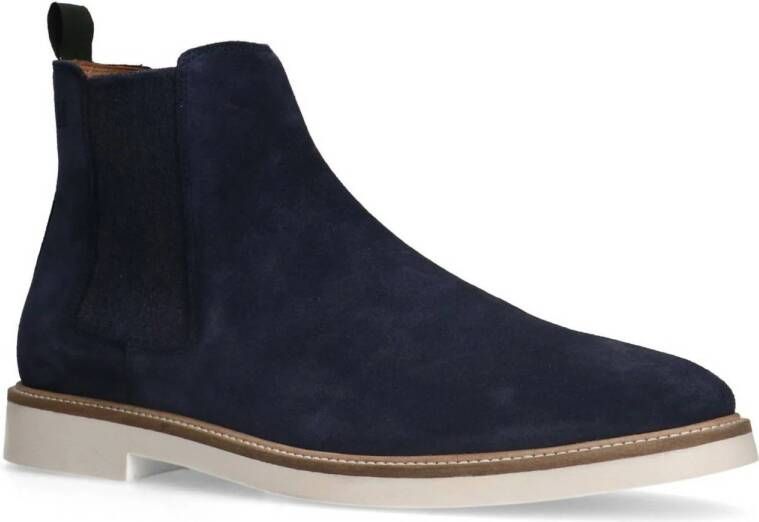 Manfield suède chelsea boots blauw