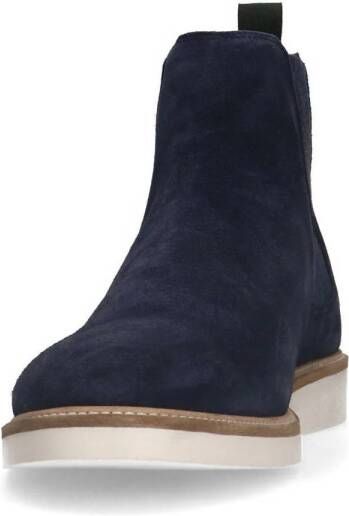 Manfield suède chelsea boots blauw