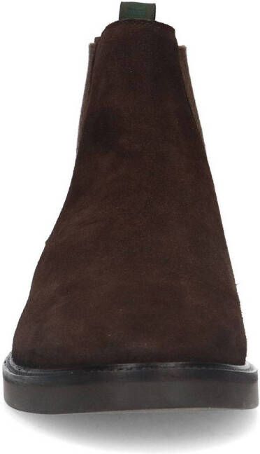 Manfield suède chelsea boots donkerbruin