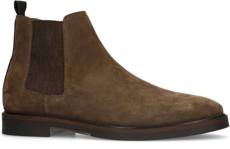 Manfield Heren Taupe suède chelsea boots