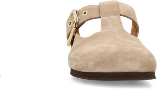 Manfield suède clogs beige