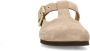 Manfield Dames Beige grijs suède clogs - Thumbnail 4