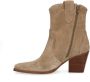 Manfield Dames Beige suède cowboylaarsjes - Thumbnail 2