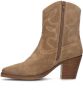 Manfield Dames Beige suède cowboy laarzen - Thumbnail 2