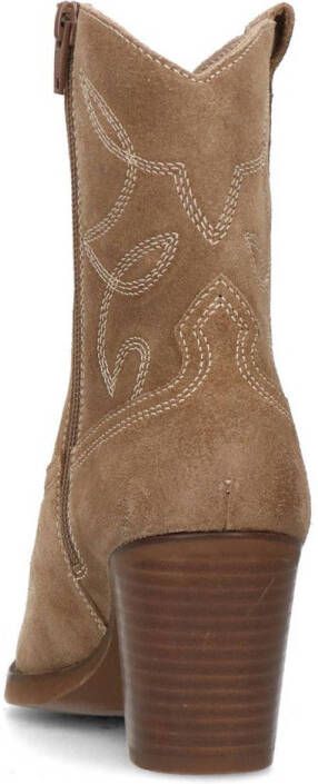 Manfield suède cowboylaarzen beige