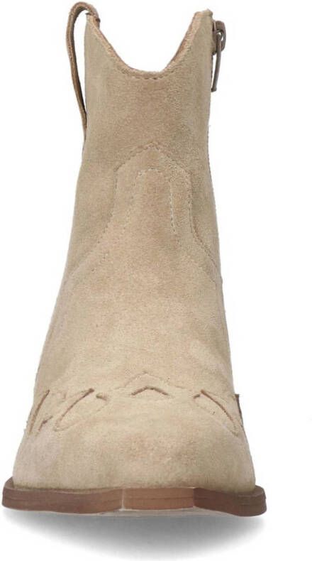 Manfield suède cowboylaarzen beige