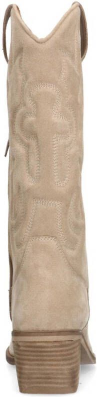 Manfield suède cowboylaarzen beige