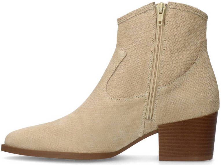 Manfield suède cowboylaarzen beige