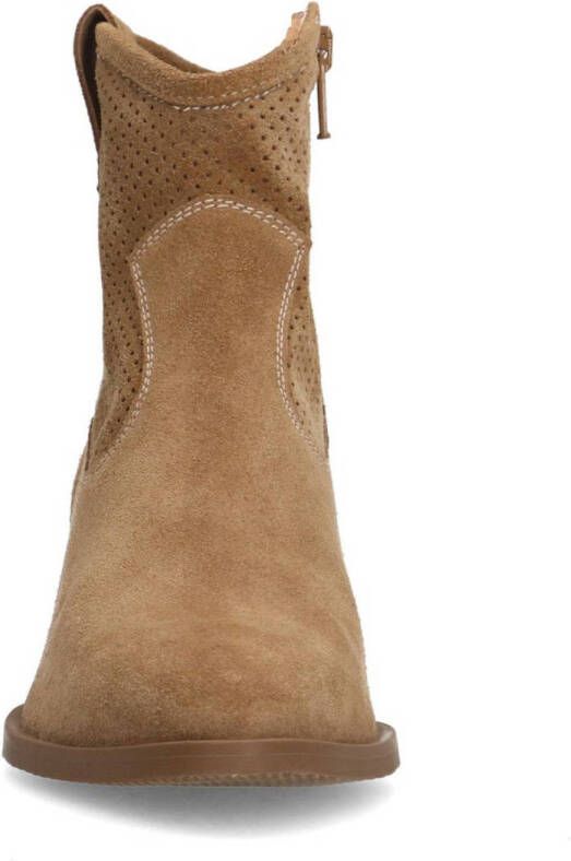 Manfield suède cowboylaarzen beige