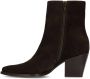 Manfield Dames Bruine suède enkellaarsjes met hak - Thumbnail 3