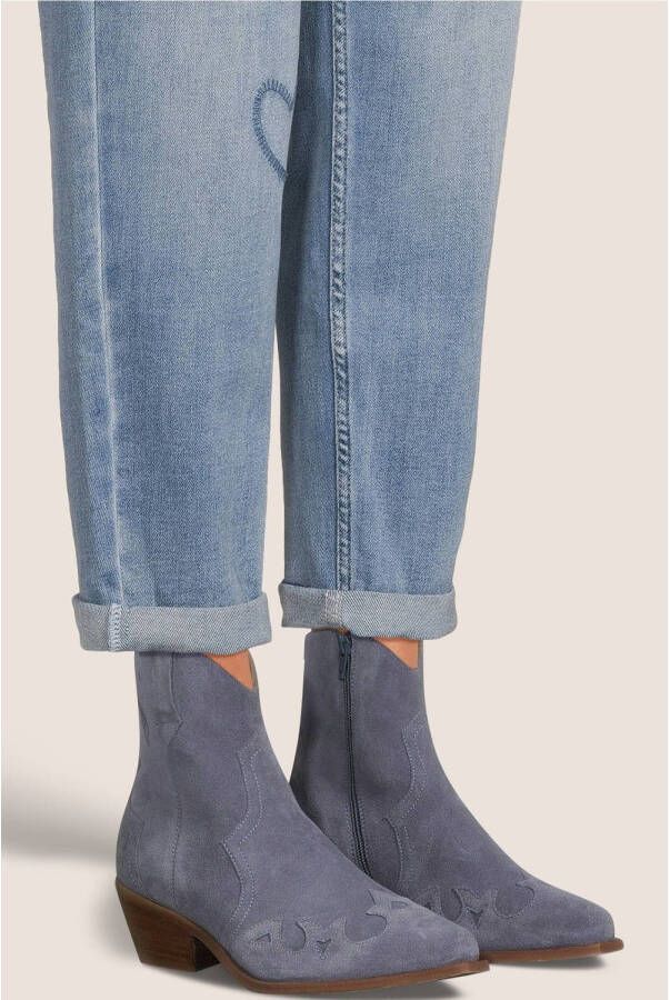 Manfield Dames Blauwe denim cowboy laarzen - Foto 3