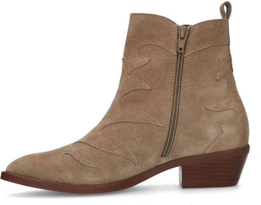 Manfield suède cowboylaarzen taupe