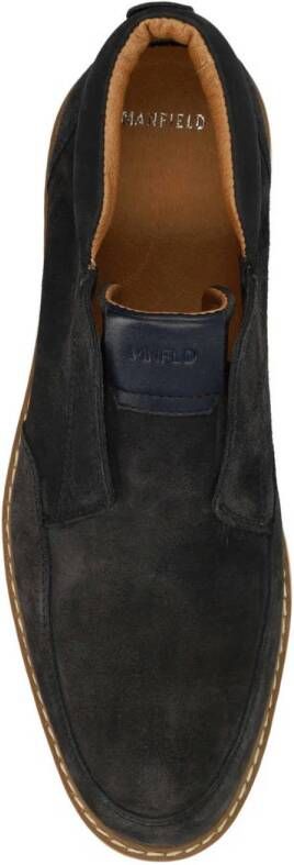 Manfield suède enkelboots donkerblauw
