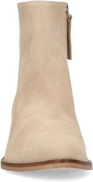 Manfield suède enkellaarzen beige