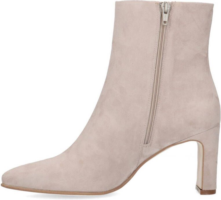 Manfield suède enkellaarzen beige