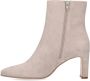 Manfield Dames Beige suède enkellaarsjes met hak - Thumbnail 2