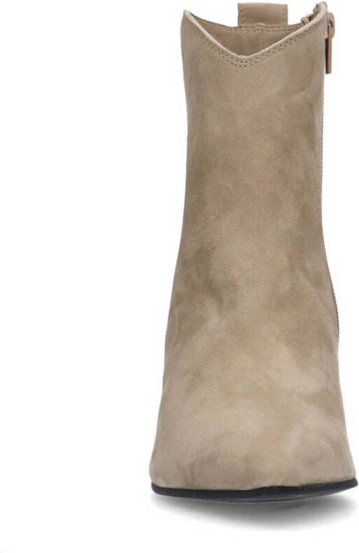 Manfield suède enkellaarzen beige