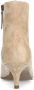 Manfield Dames Beige suède enkellaarsjes met hak - Thumbnail 5