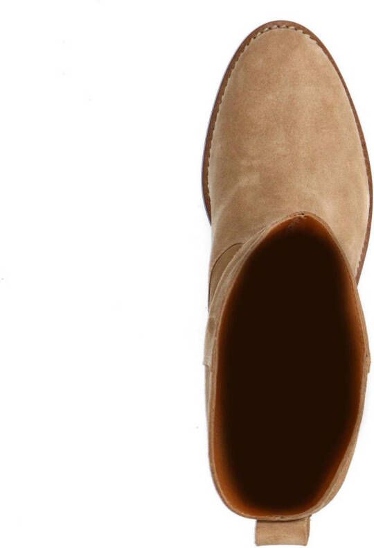 Manfield suède enkellaarzen beige