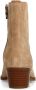 Manfield Dames Beige suède enkellaarsjes met hak - Thumbnail 4