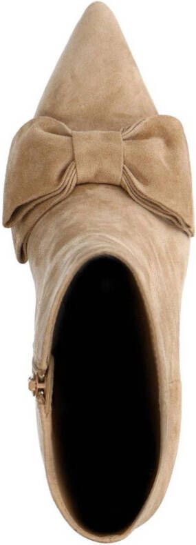 Manfield suède enkellaarzen beige