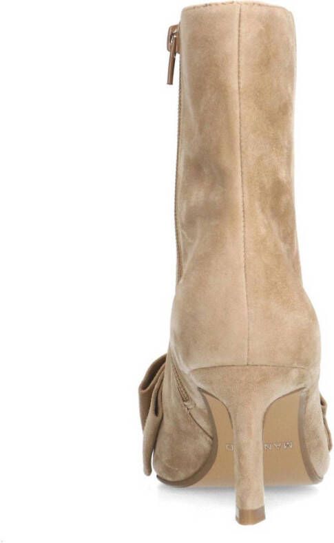Manfield suède enkellaarzen beige