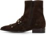 Manfield Dames Donkerbruine suède enkellaarsjes met studs - Thumbnail 2