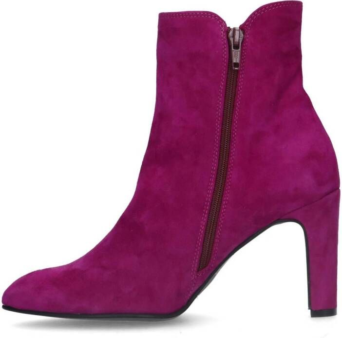 Manfield suède enkellaarzen fuchsia