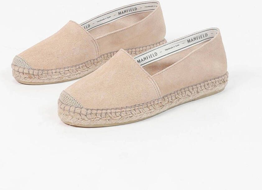 Manfield suède espadrilles beige