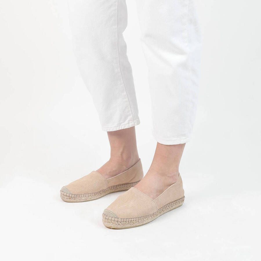 Manfield suède espadrilles beige