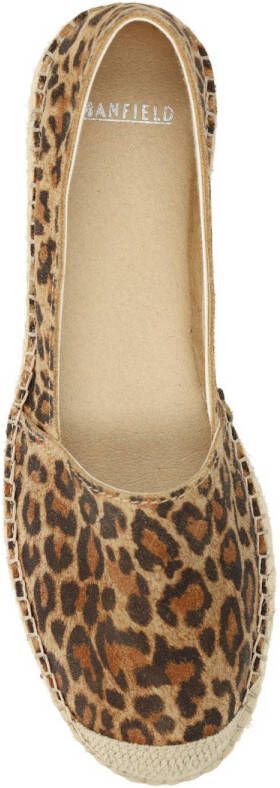 Manfield suède espadrilles beige cognac zwart