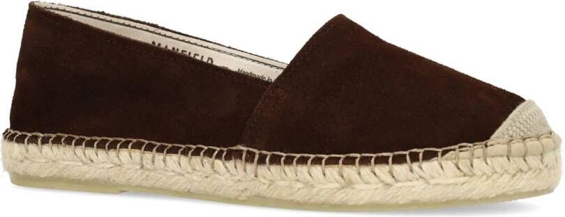 Manfield suède espadrilles bruin
