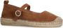 Manfield Dames Cognac suède espadrilles met gesp - Thumbnail 2