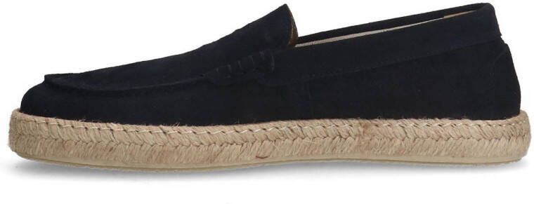 Manfield suède espadrilles donkerblauw