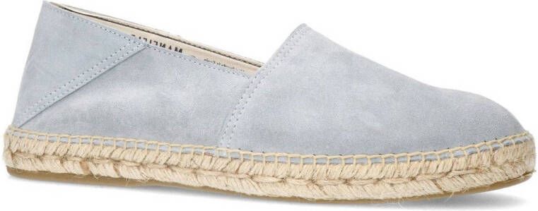 Manfield suède espadrilles lichtblauw