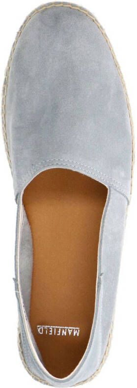 Manfield suède espadrilles lichtblauw