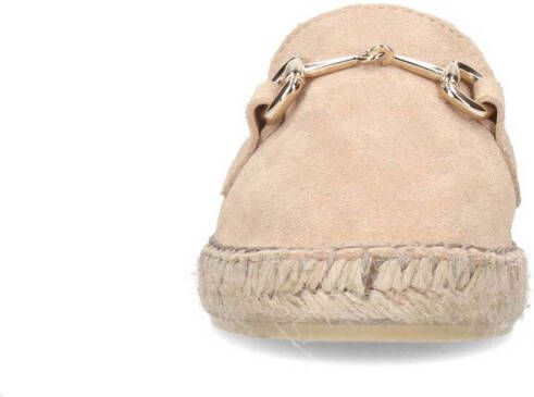 Manfield suède espadrilles met gesp beige