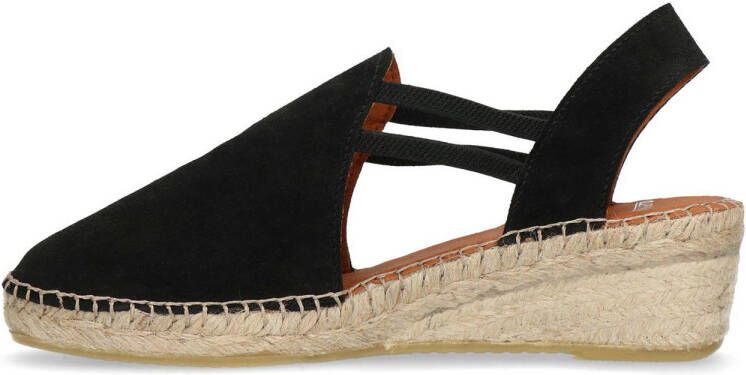 Manfield suède espadrilles zwart